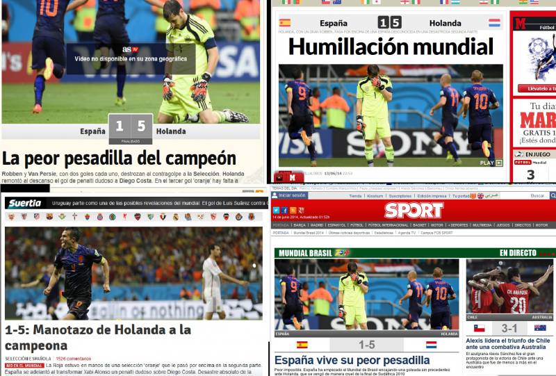 Espanha x Holanda - 13/06/2014 - Esporte - Fotografia - Folha de S.Paulo